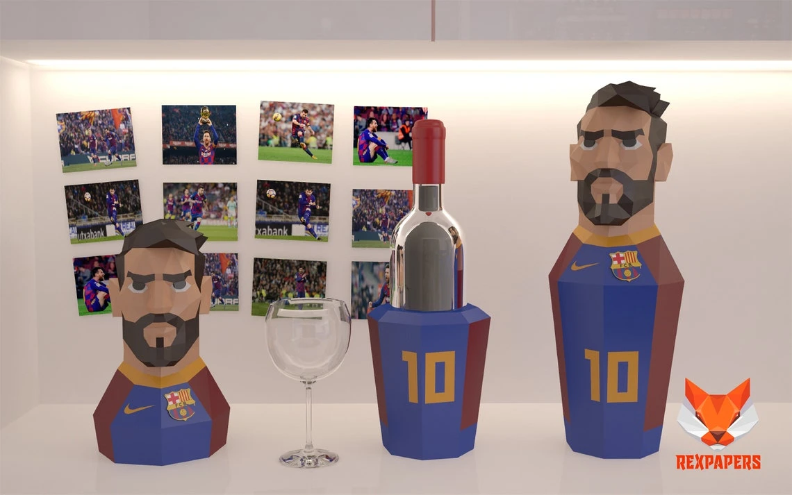 Lionel Messi Wine Box, Winebox Papercraft, PDF Template, DIY 3d Model ...
