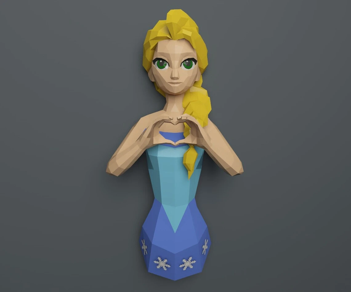Elsa Forzen Papercraft, PDF Template, DIY 3d Model, FanArt, Paper ...