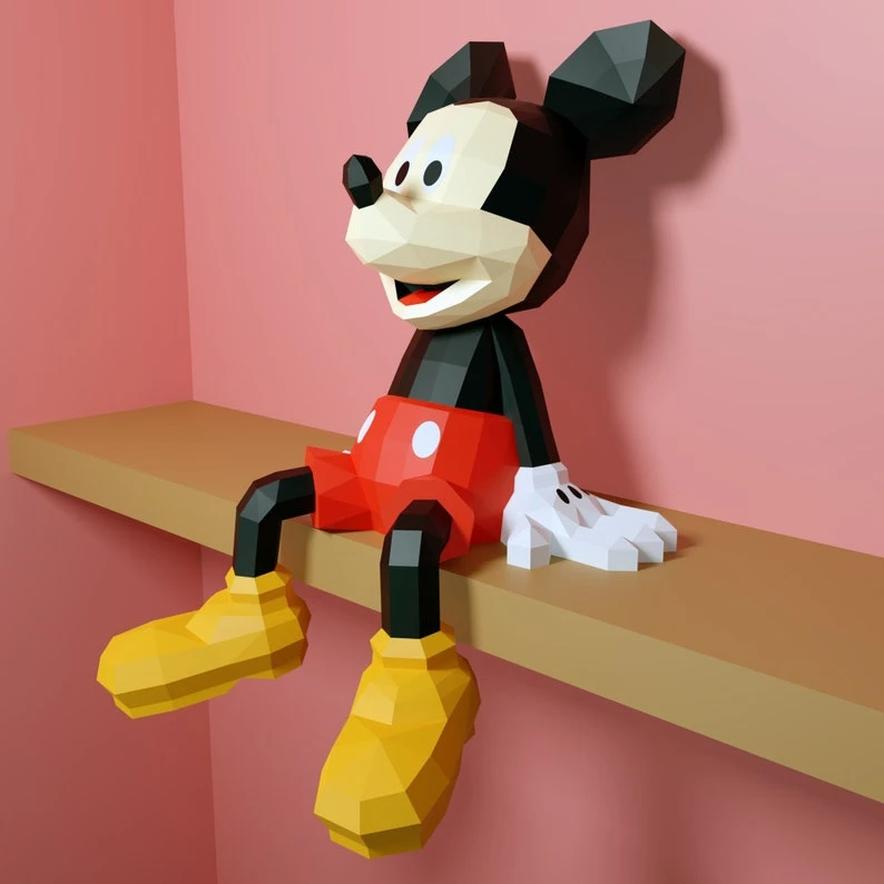 Papercraft Mickey mouse, Pdf, SVG and DXF format compatible with cricut